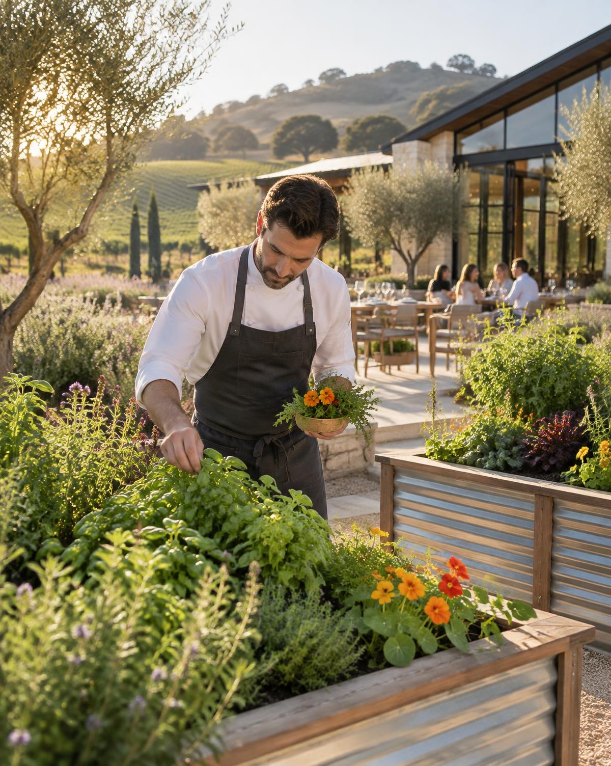 Hospitality food-growing edible garden concept